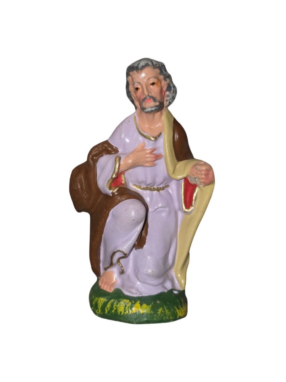 St. Joseph Kneeling Nativity Christmas Italian Figurine Paper Mache